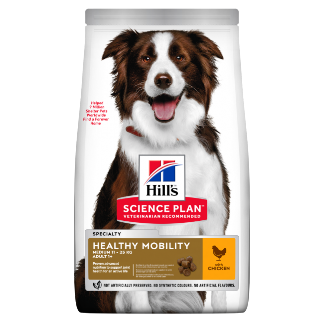 Faial elevation Væve Hill's Science Plan Adult Healthy Mobility Medium tørfoder til hunde med  kylling – 14 kg