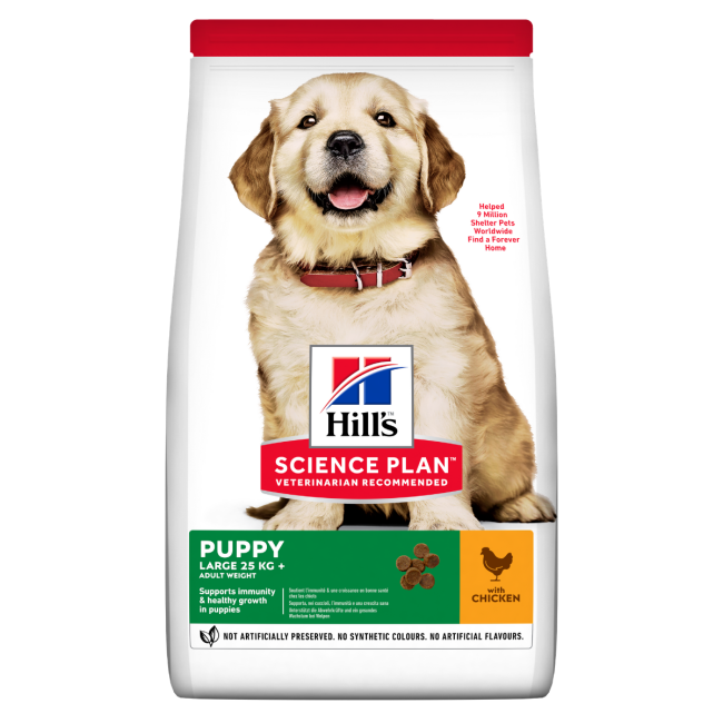 suppe Rundt om venskab Hill's Science Plan Puppy Large Breed tørfoder til hunde med kylling – 14,5 kg suppe Rundt om venskab Hill's Science Plan Puppy Large Breed tørfoder til hunde med kylling – 14,5 kg