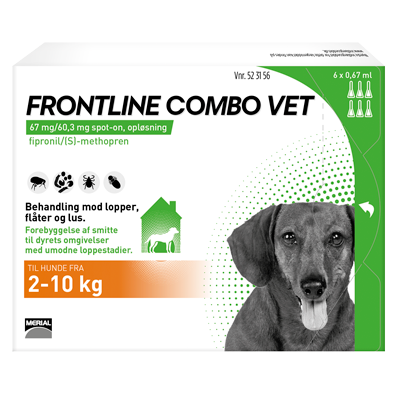 Rusten Brandy peber Frontline Combo - loppemiddel til hund 2-10 kg